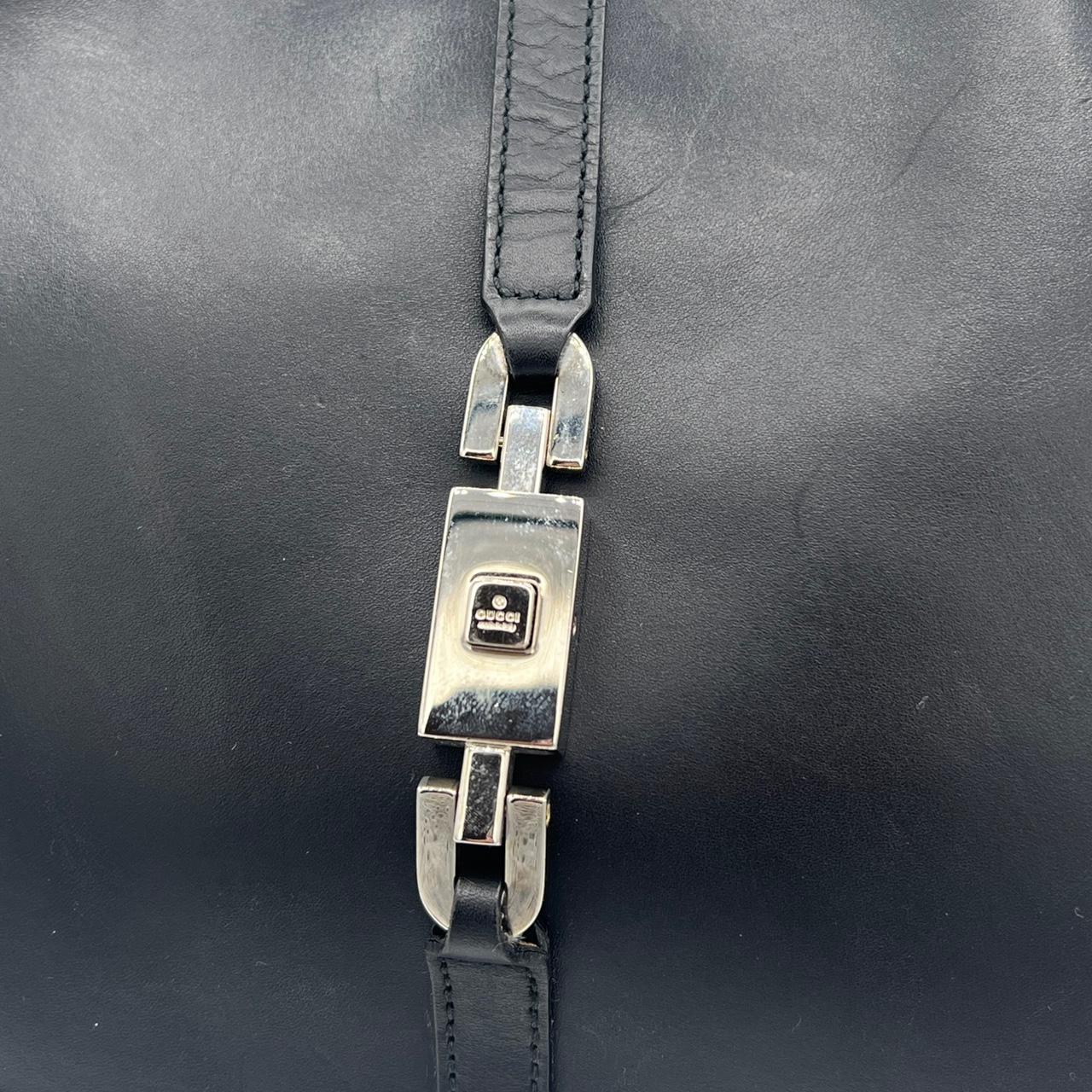 Gucci Black Leather Jackie Bag With Chain Strap
