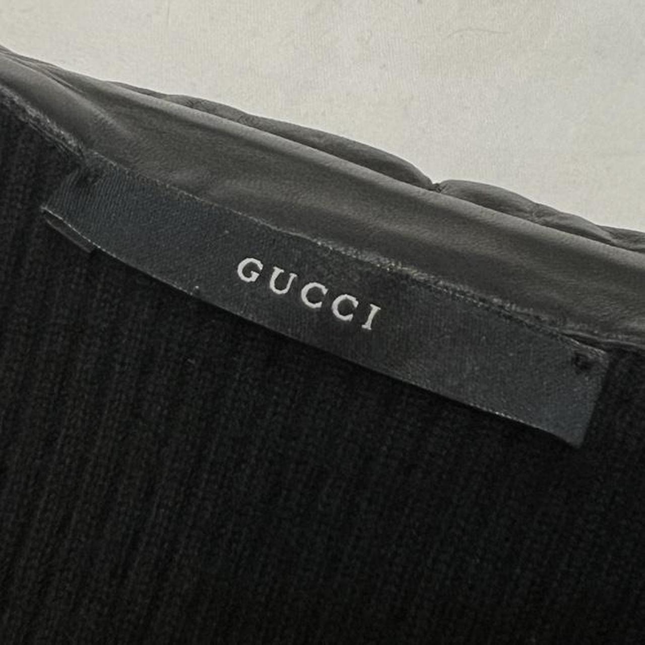Gucci Black Leather Cashmere Jacket