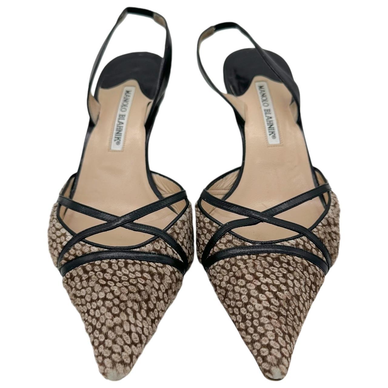 Manolo Blahnik Ponyhair Strappy Slingback Kitten Heels - Outfit Repeater