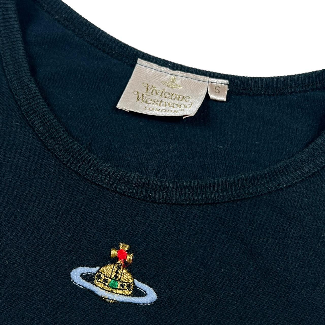 Vivienne Westwood London Black T-Shirt with Embroidered Orb Logo - Outfit Repeater