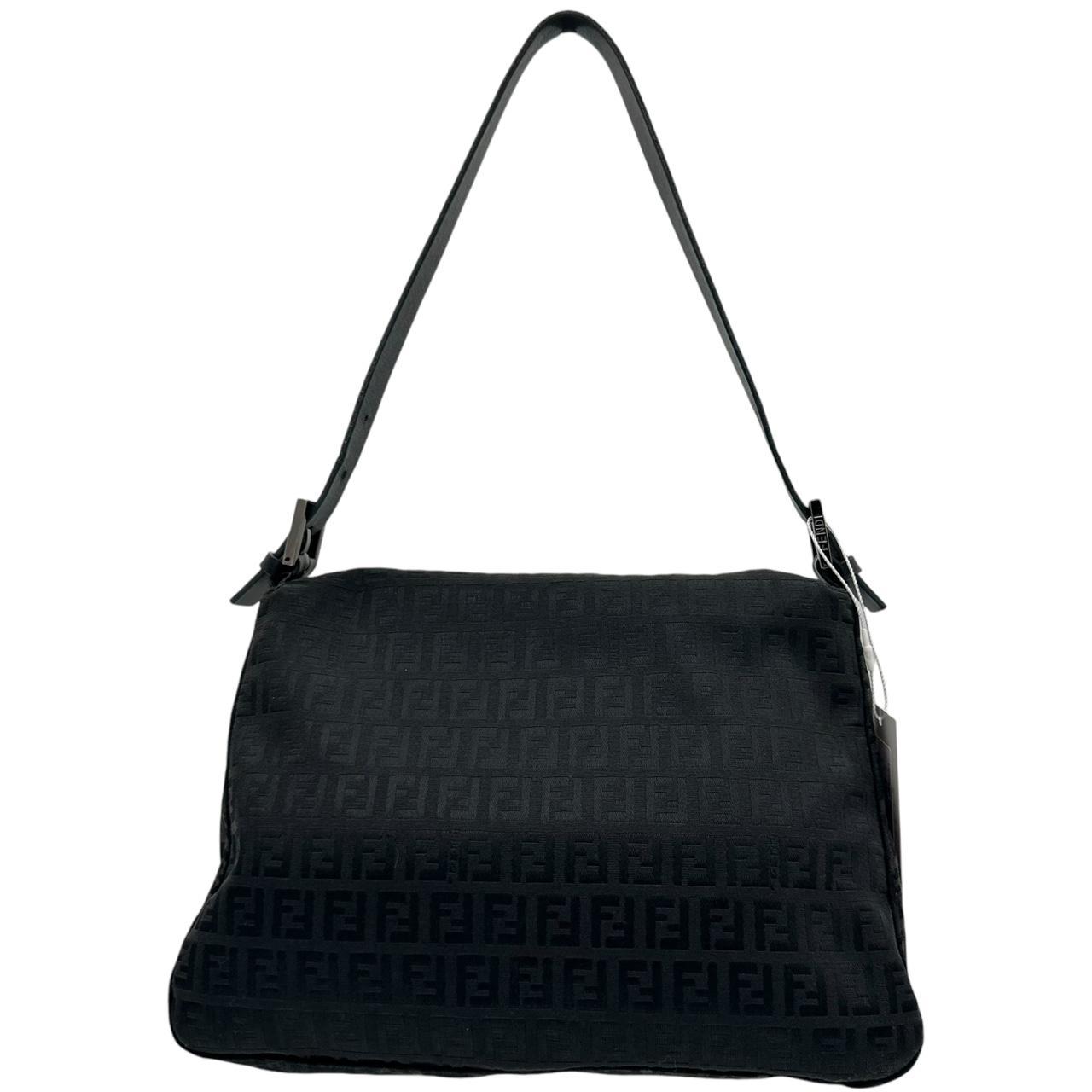 Fendi Black Zucchino Monogram Shoulder Bag