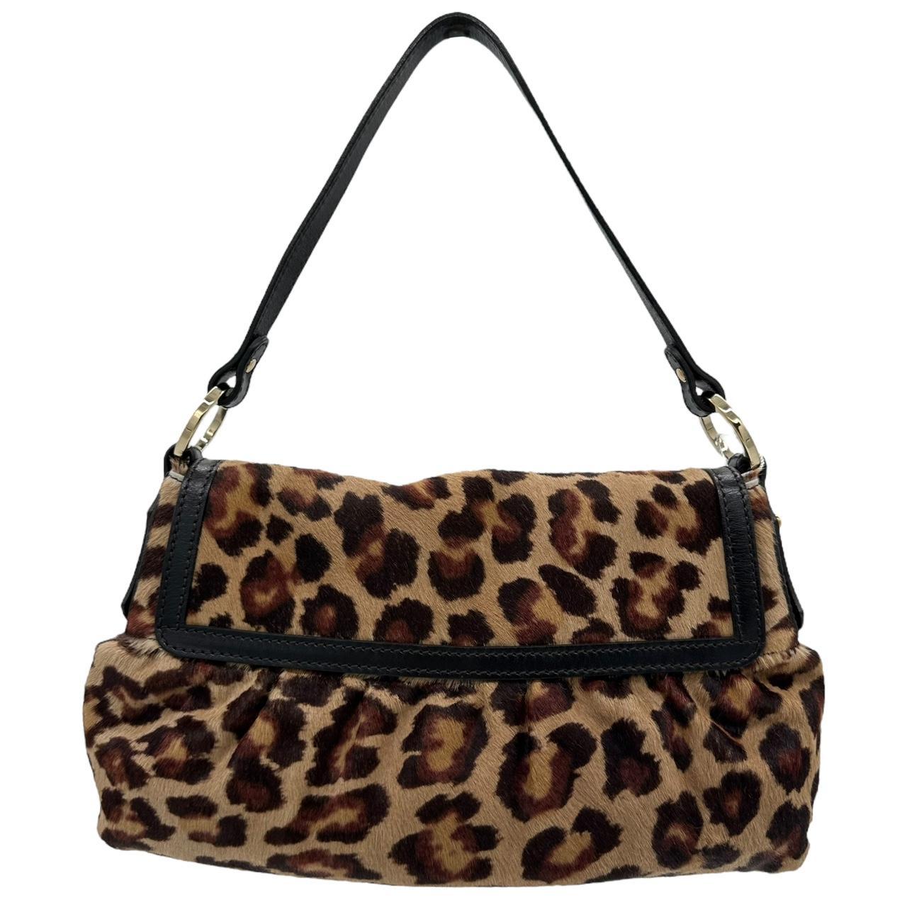 Fendi Chef Leopard Print Ponyhair Shoulder Bag - Outfit Repeater