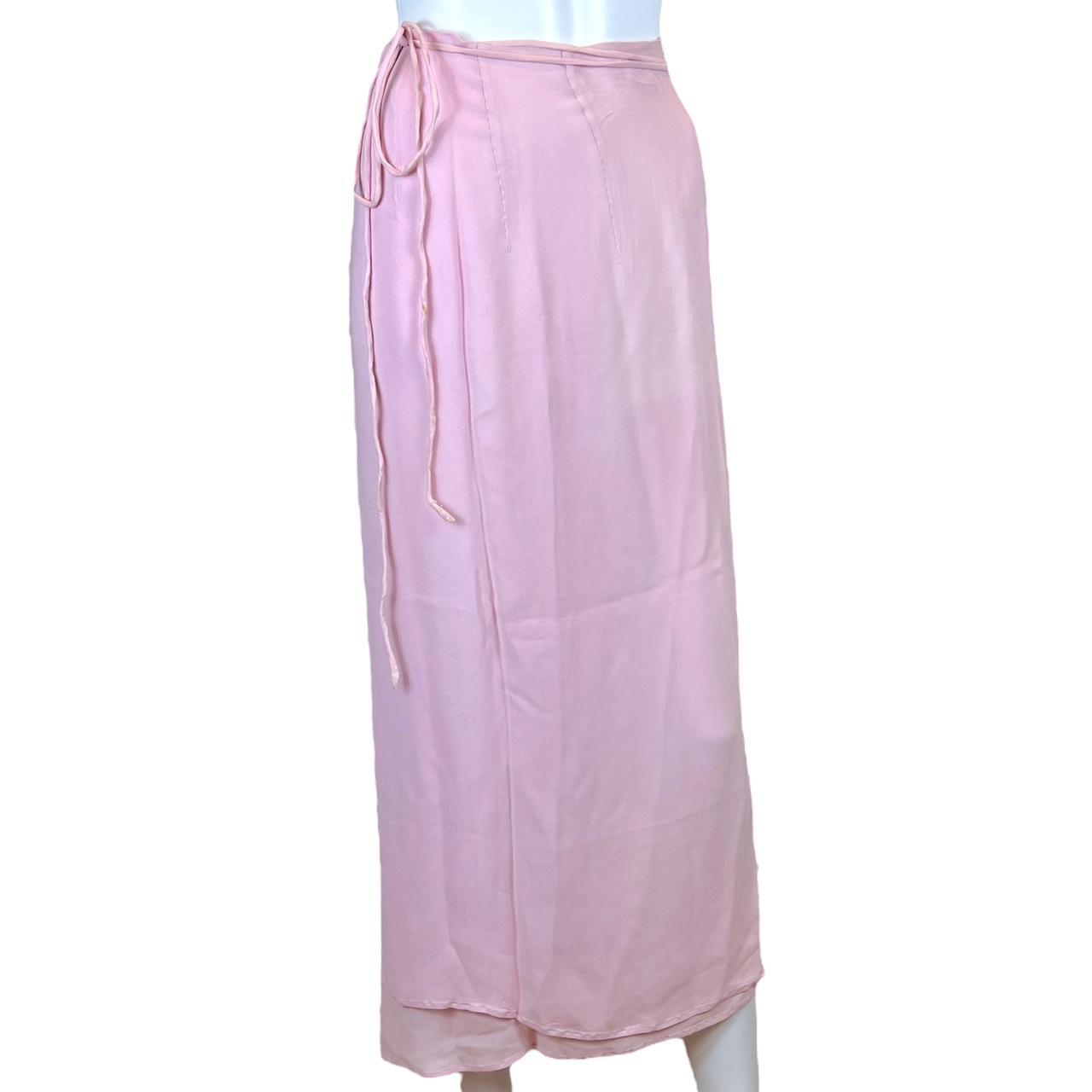 Dolce & Gabbana Light Pink Viscose Wrap Style Maxi Skirt