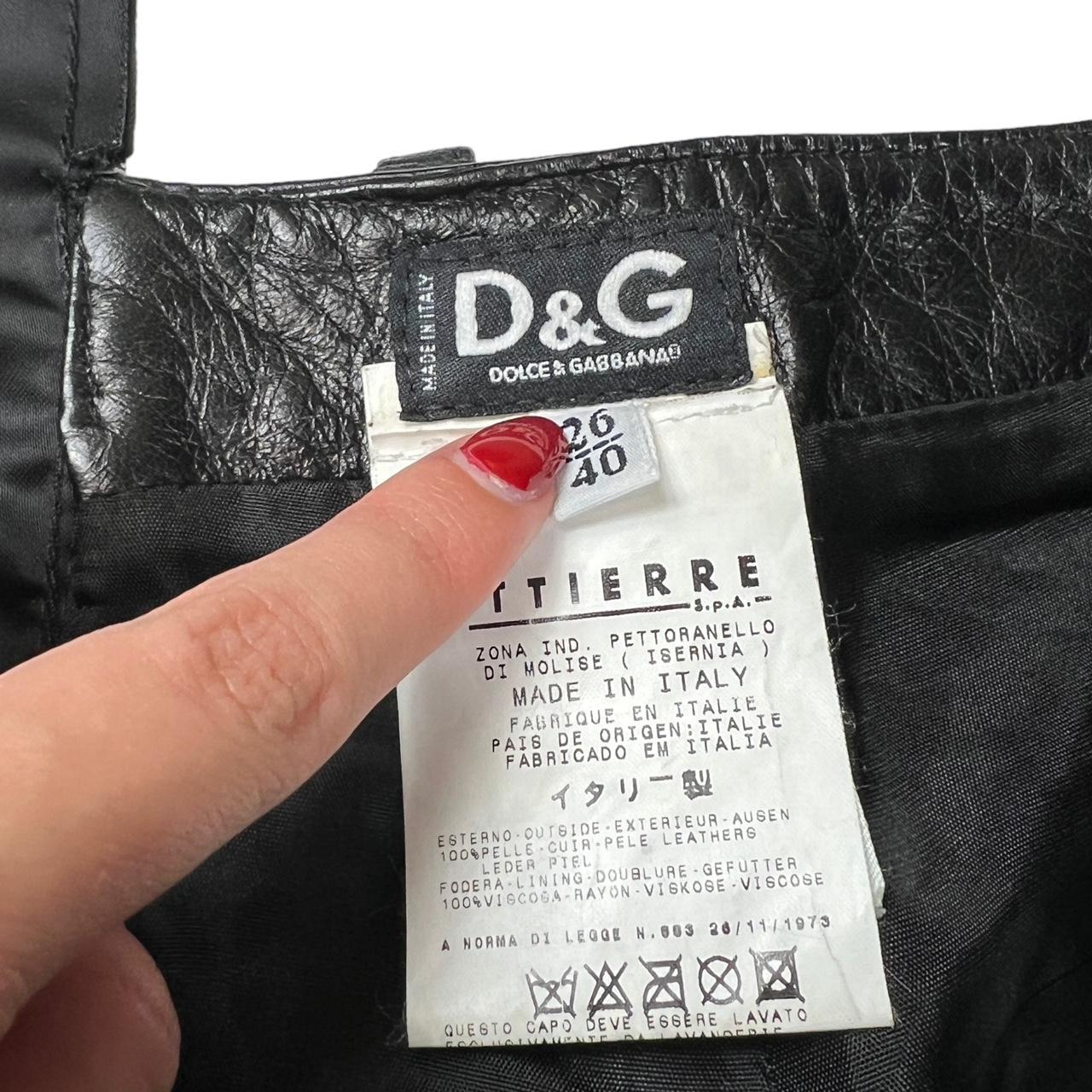 Dolce & Gabbana Black Low Rise Lace Up Leather Pants