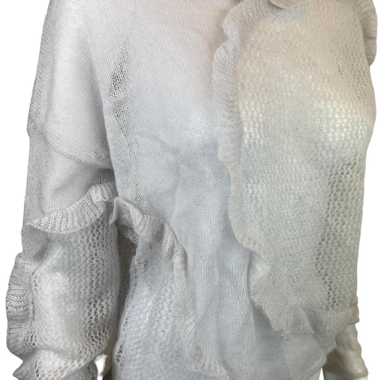 Chloé Light Gray Lilac Sheer Mohair Knit Sweater