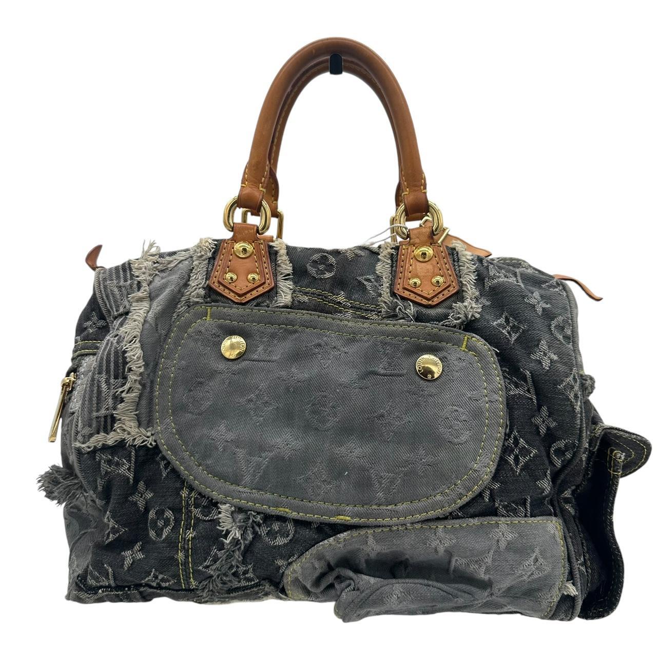 Louis Vuitton Black Patchwork Denim Speedy 30 Bag - Outfit Repeater