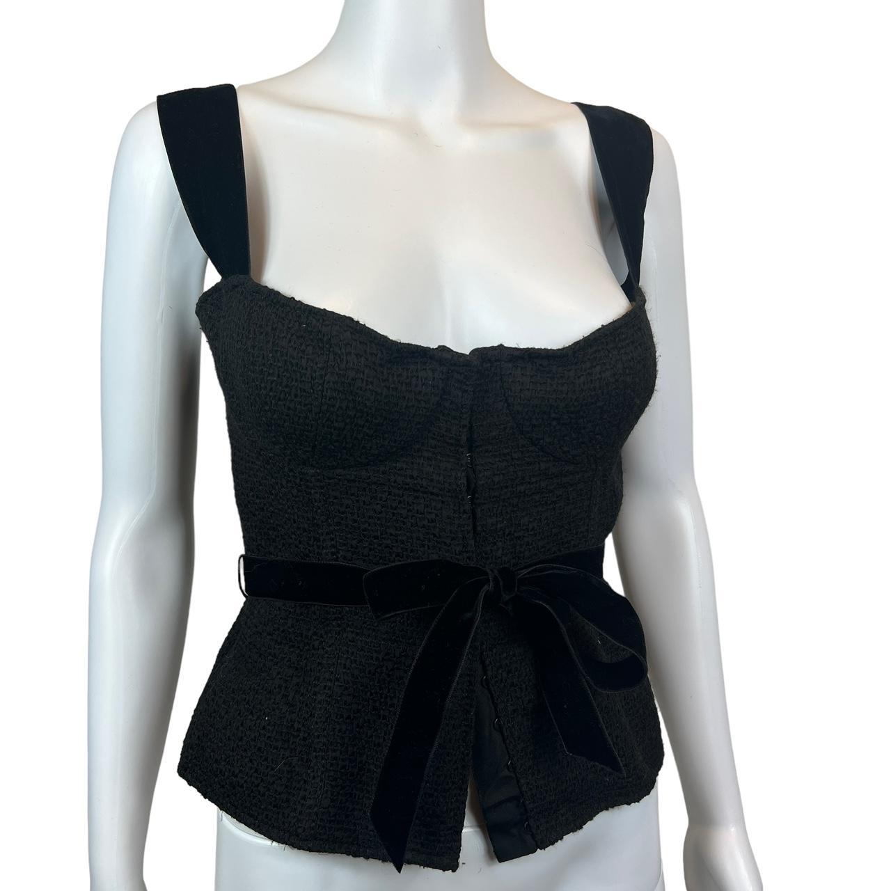 Louis Vuitton Black Velvet Trim Bustier / Corset