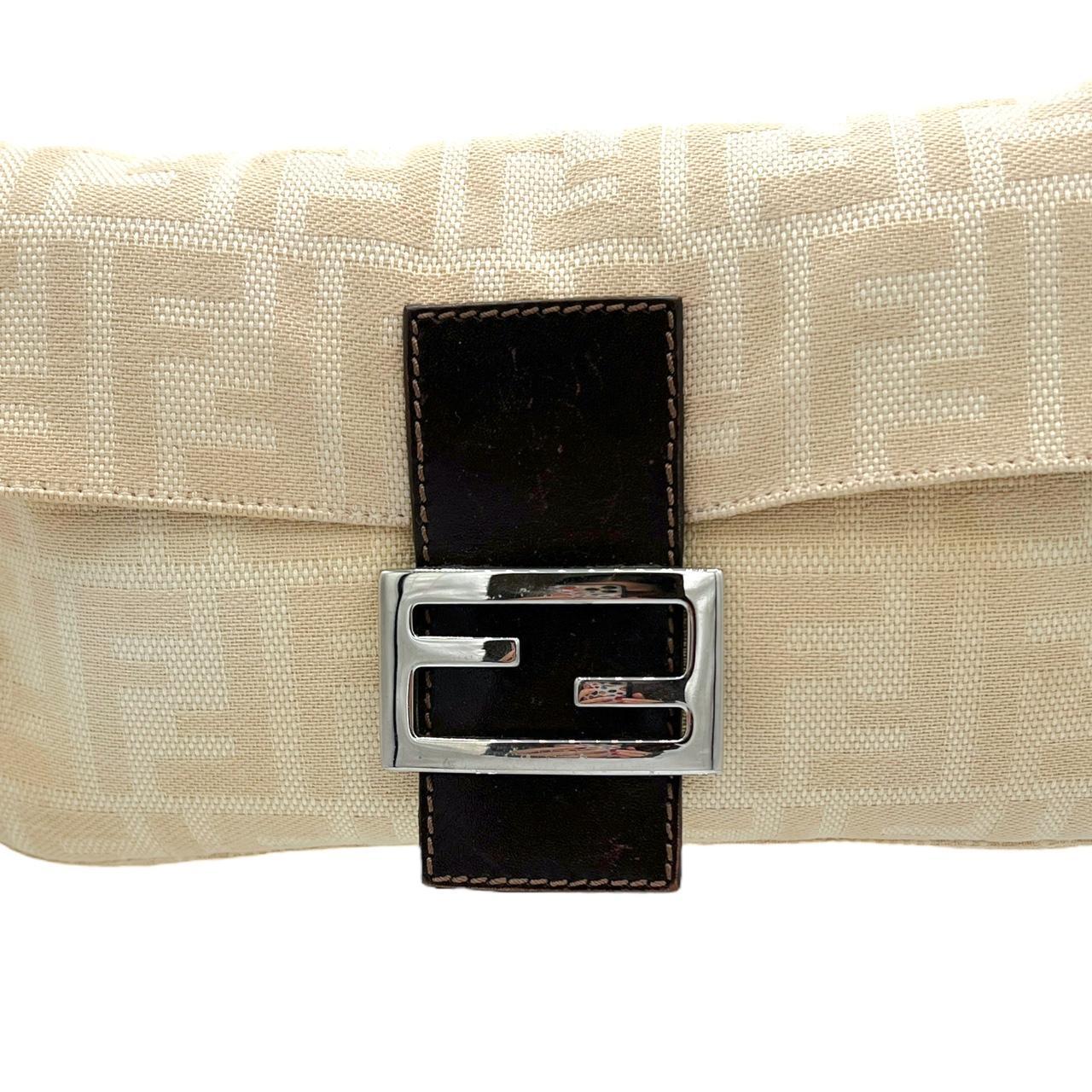 Fendi Baguette Shoulder Bag Ivory Zucca Monogram