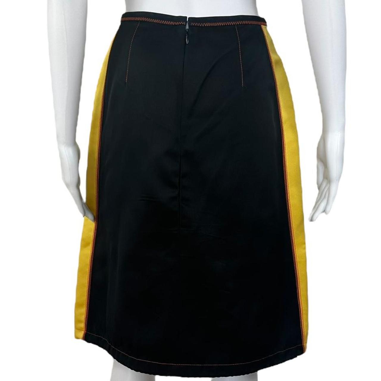 Prada by Raf Simons 2016 Side Stripe Silk Midi Skirt