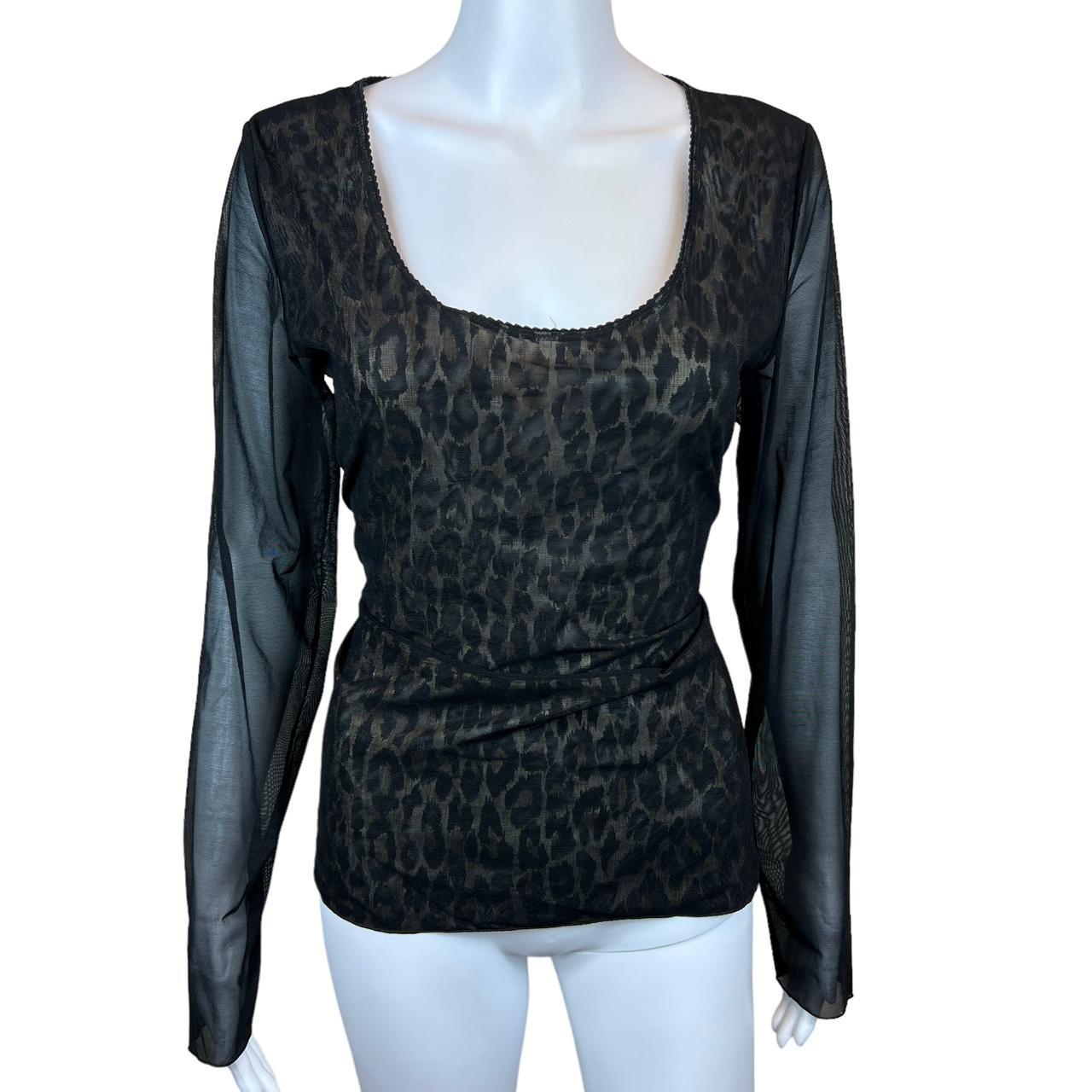 Dolce & Gabbana Underwear Black Mesh and Leopard Long Sleeve Top - Outfit Repeater
