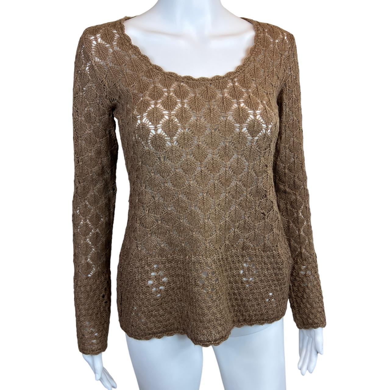 Dolce & Gabbana Wool Blend Open Knit Crochet Long Sleeve Sweater - Outfit Repeater