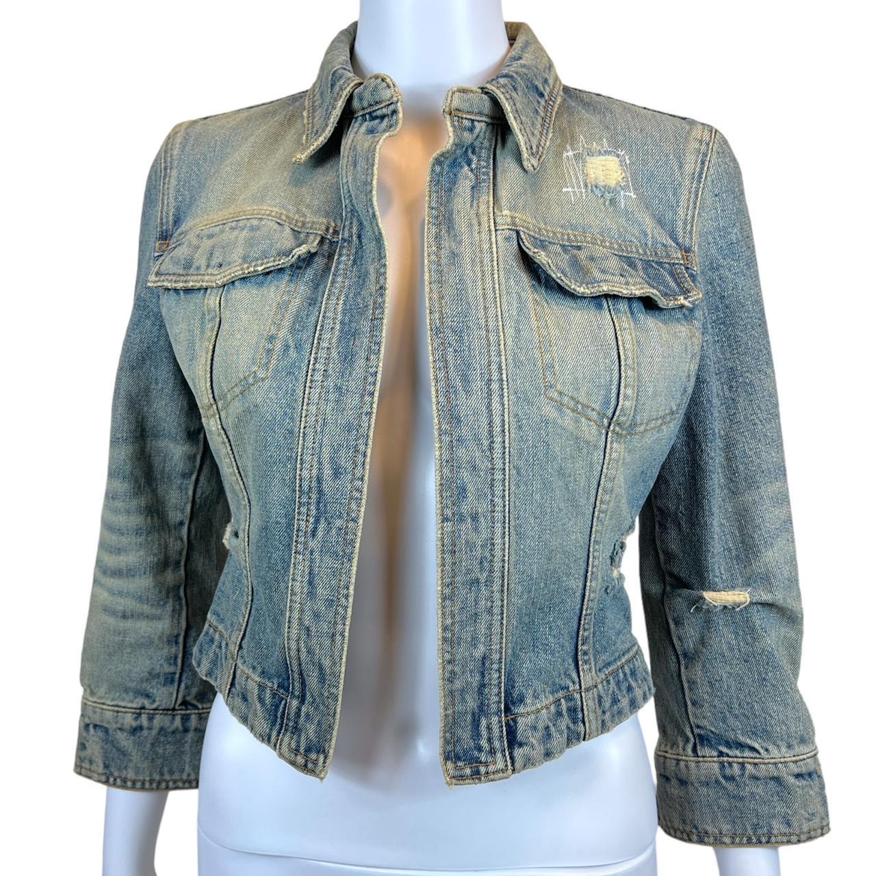 Dolce & Gabbana Cropped Distressed Denim Jacket Light Blue