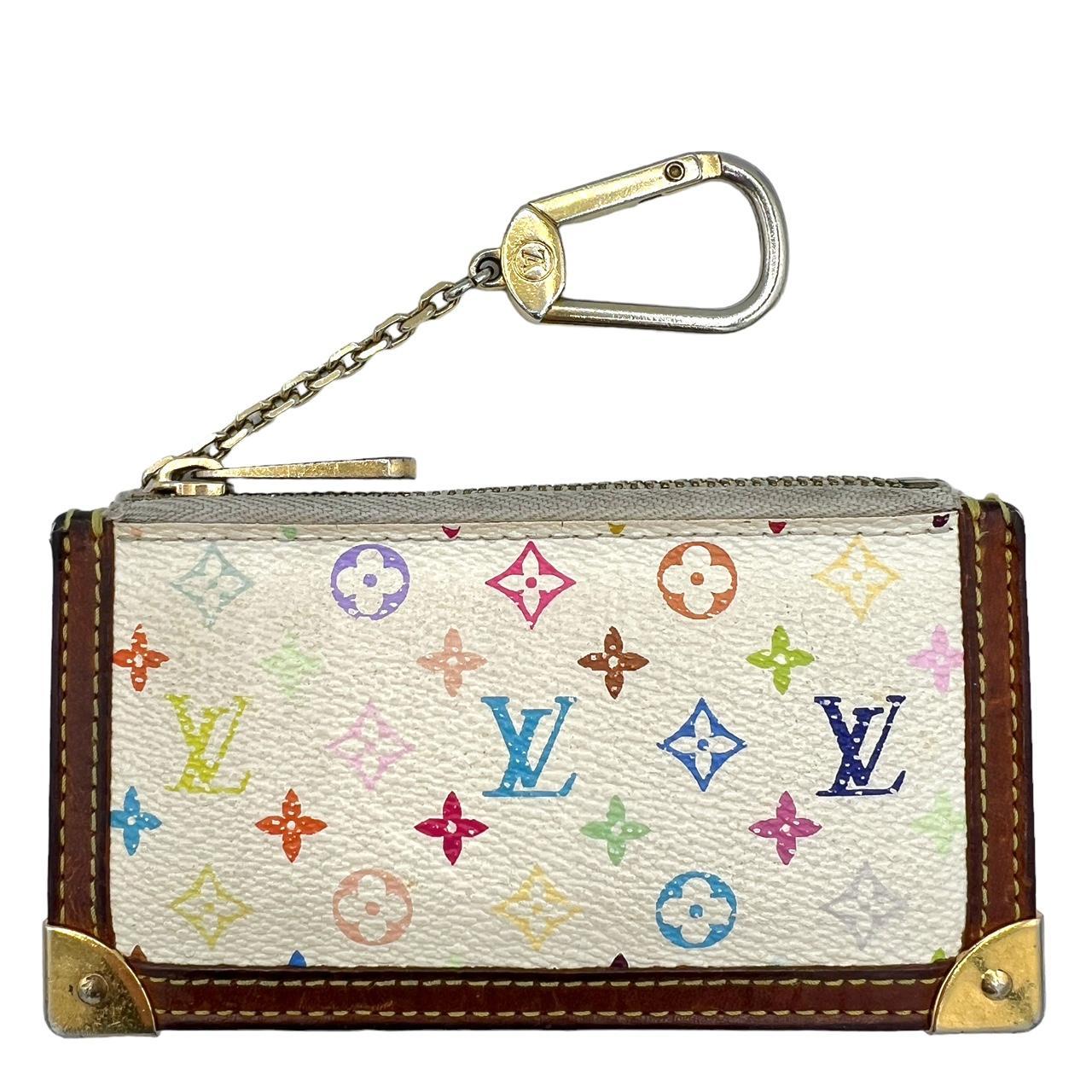 Louis Vuitton Key Pouch White Multicolor Monogram