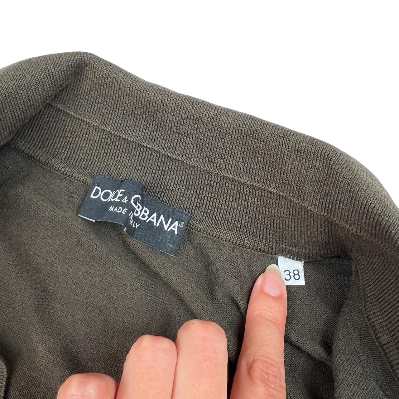 Dolce & Gabbana Brown Knit Polo with Crystal Logo - Outfit Repeater