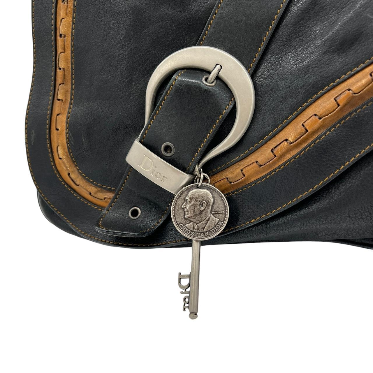 Christian Dior Black Leather Gaucho Saddle Shoulder Bag - Outfit Repeater
