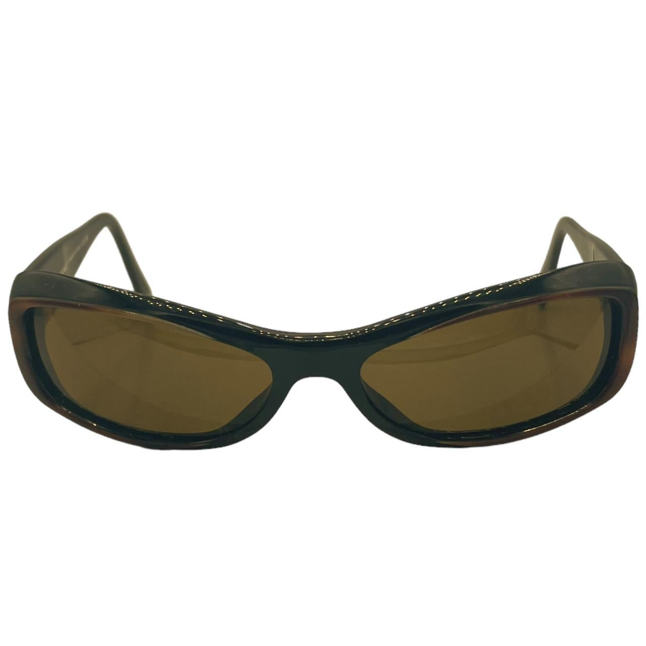 Chanel 5095 Brown Rectangle Sunglasses with Crystal Logo - Outfit Repeater