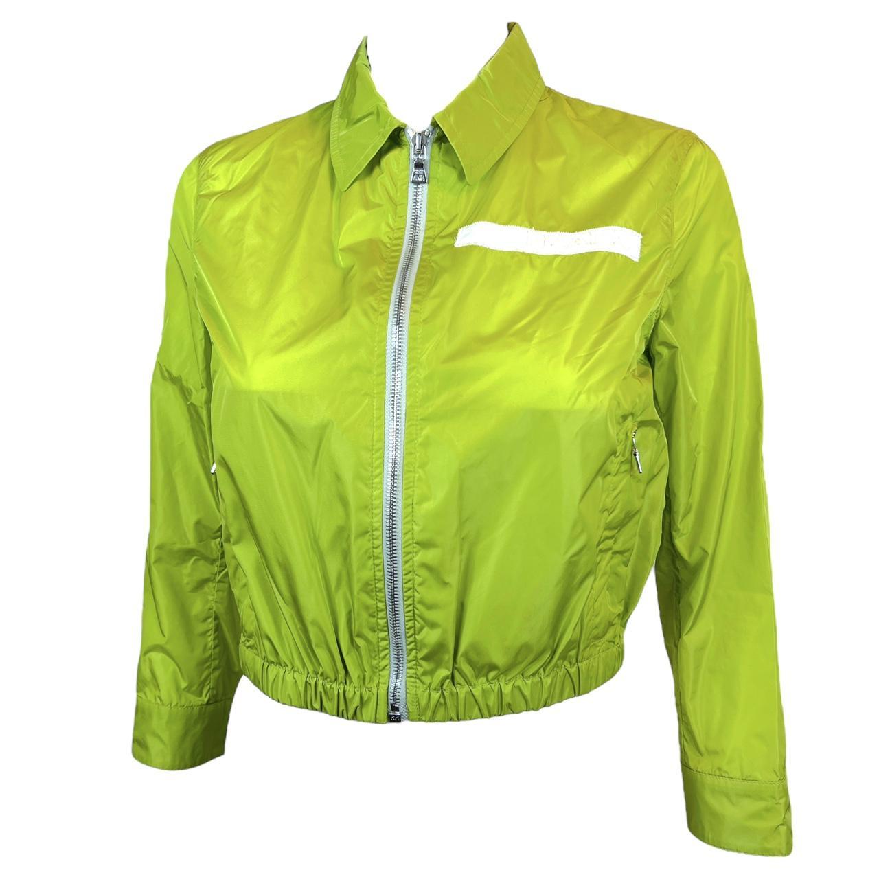 Prada Sport Cropped Nylon Jacket Lime Green