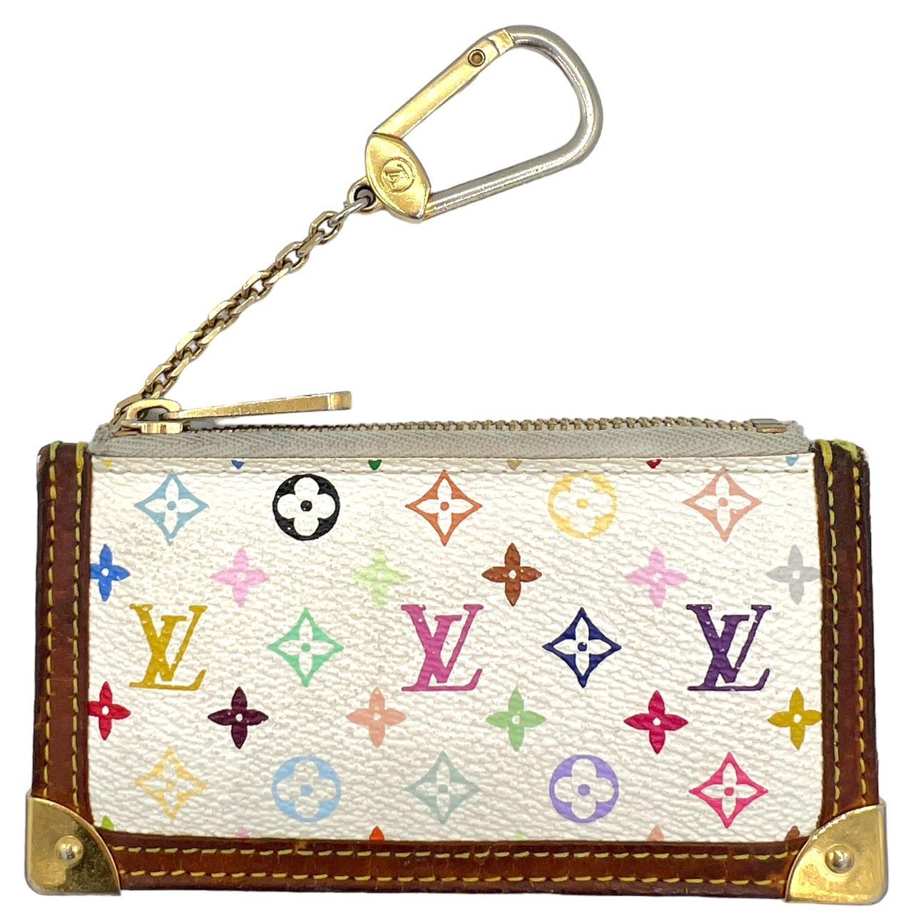Louis Vuitton Key Pouch White Multicolor Monogram