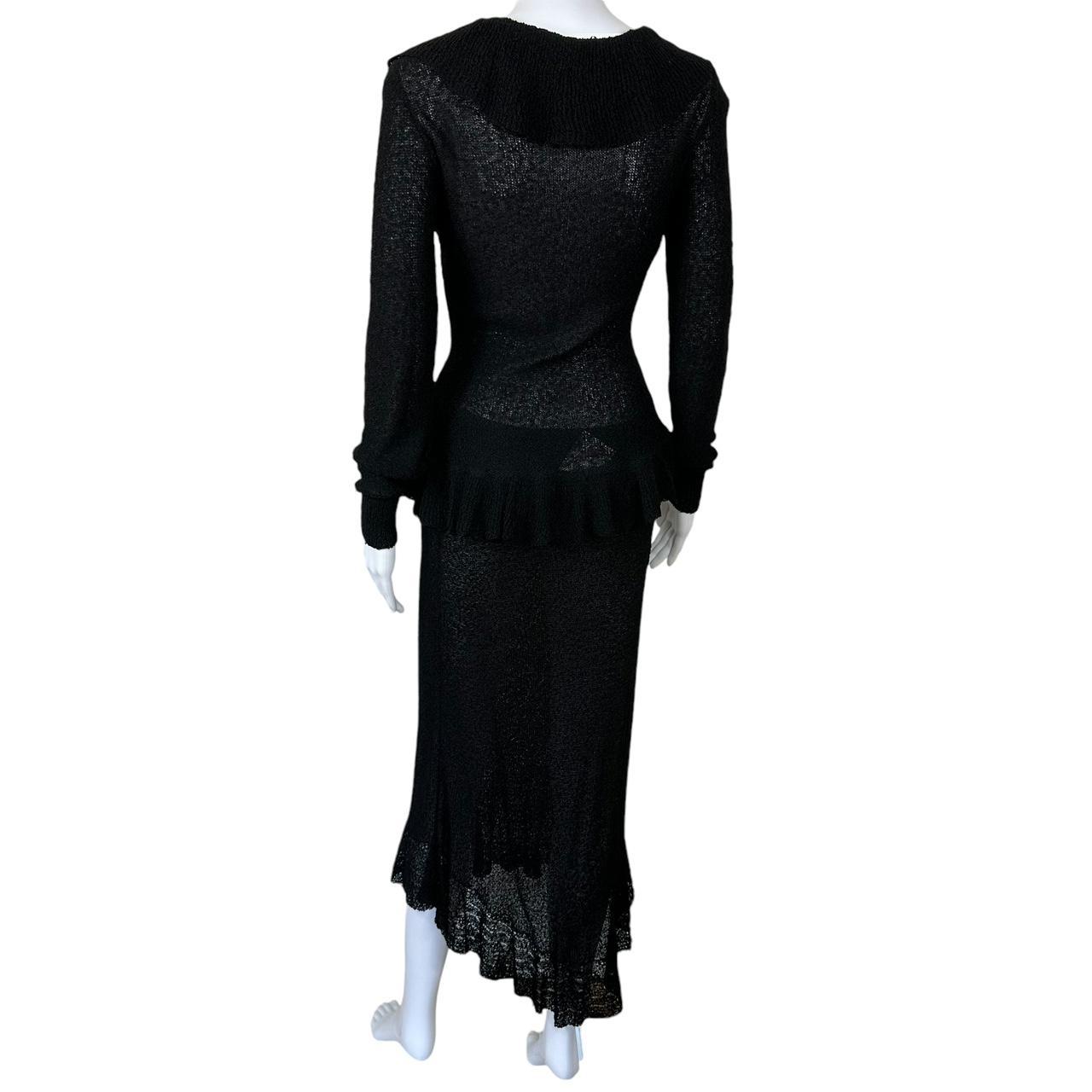 Moschino Couture Black Knit Maxi Skirt & Cardigan Set