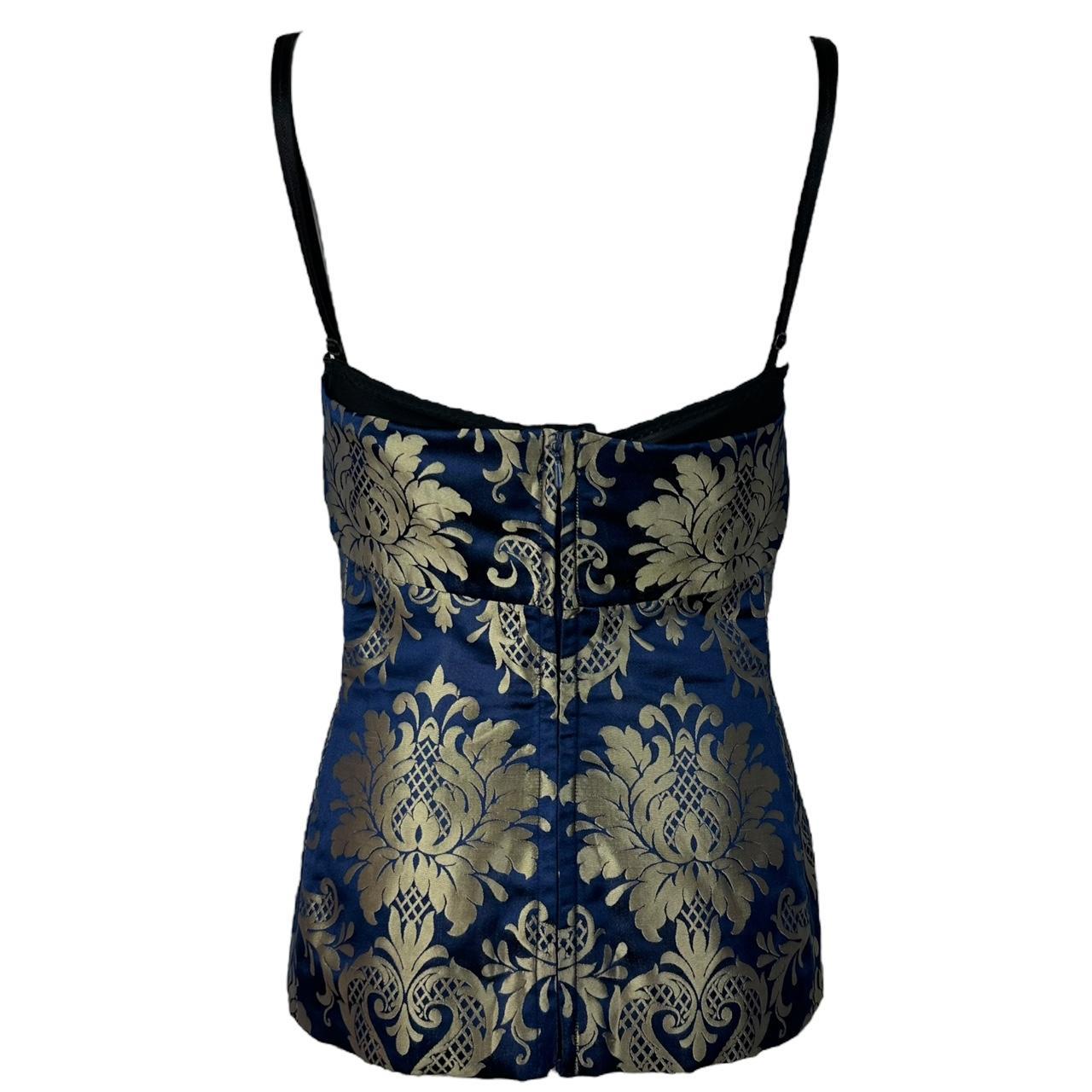 Dolce & Gabbana S/S 2003 Damask Bustier Top