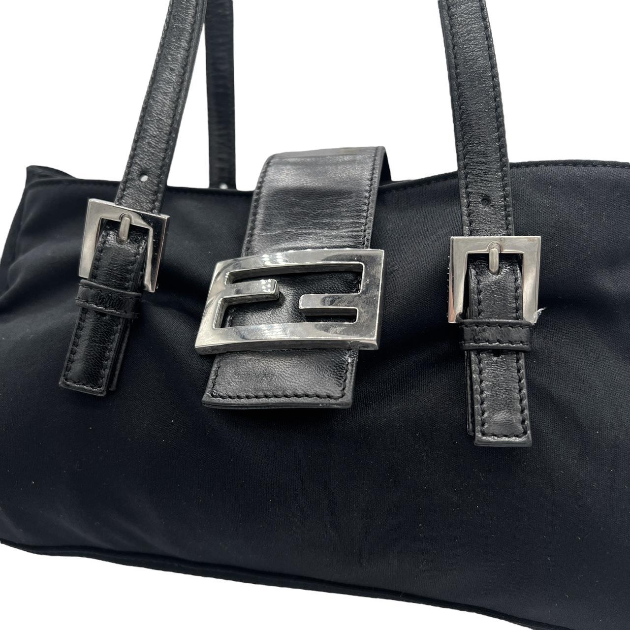 Fendi Black Neoprene Rectangle Baguette Shoulder Bag
