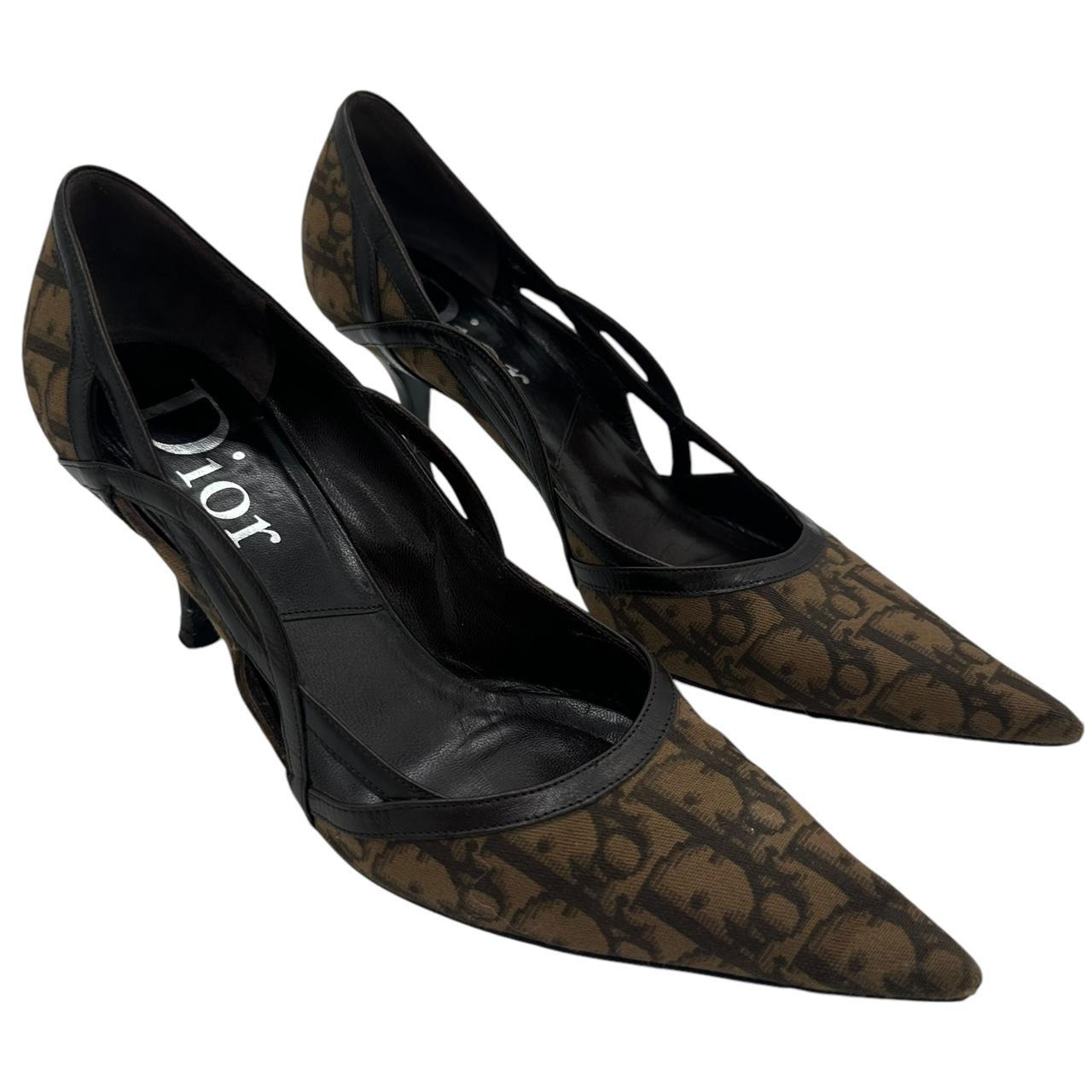 Christian Dior Brown Trotter Monogram Heels - Outfit Repeater