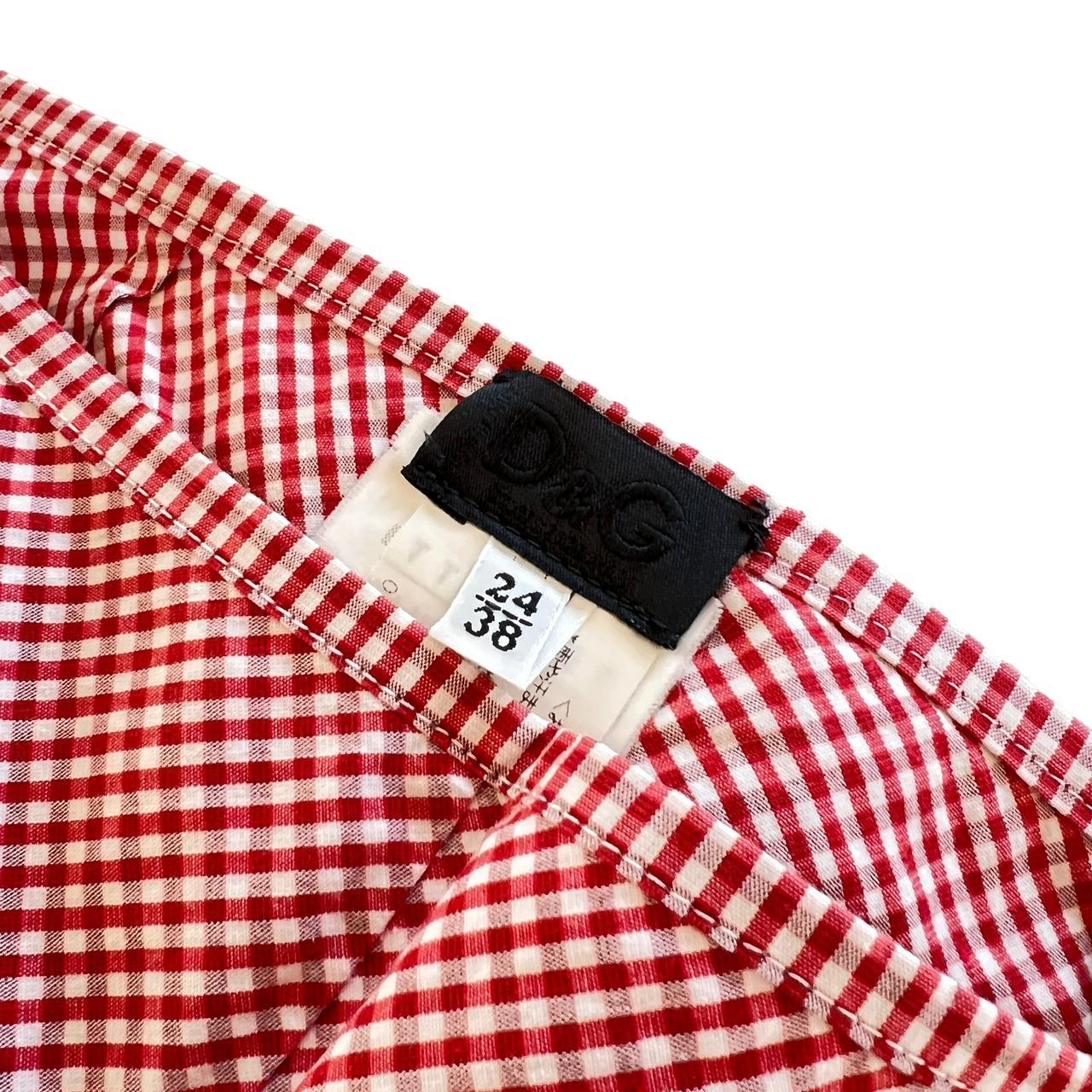 Dolce & Gabbana Red and White Gingham Capri Pants with Bows - Outfit Repeater