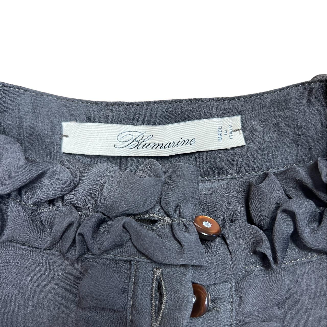 Blumarine Brown Sheer Silk Ruched Front Blouse - Outfit Repeater