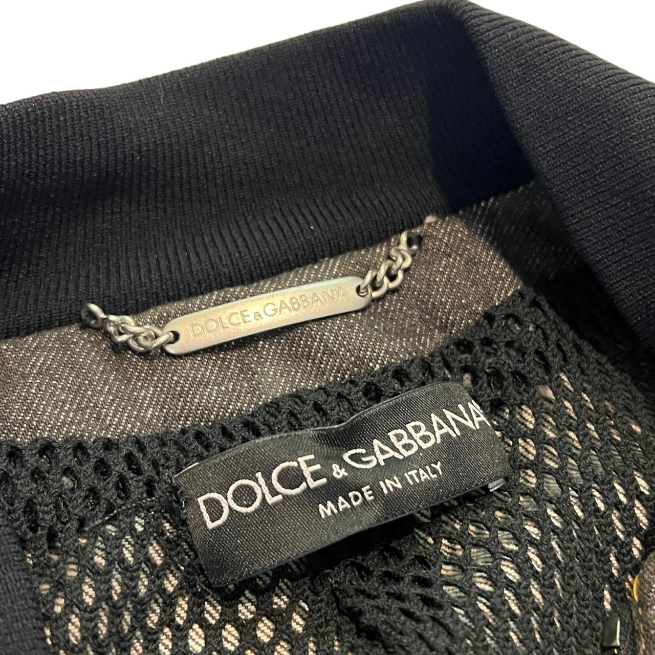 Dolce & Gabbana Dark Denim Cropped Bomber Jacket - Outfit Repeater