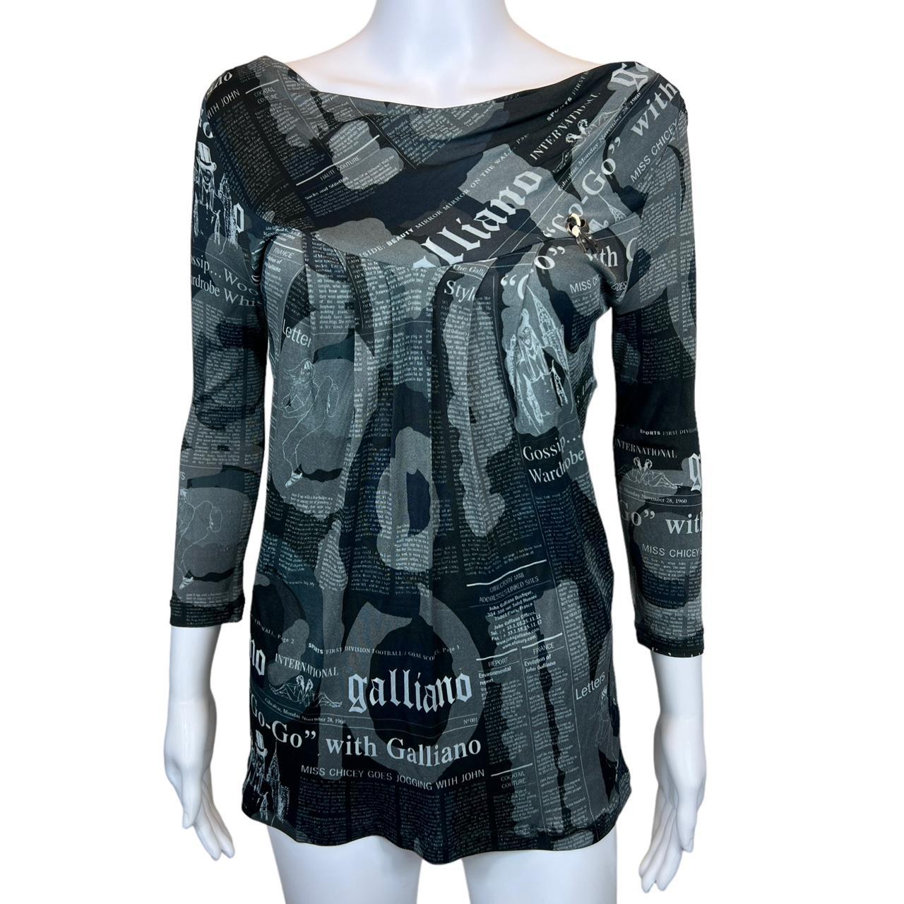 Galliano by John Galliano Newspaper Print Mini Dress / Tunic