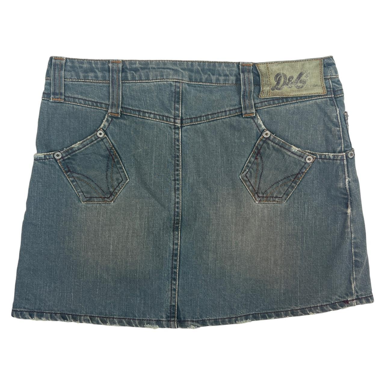 Dolce & Gabbana Faded Distressed Blue Denim Mini Skirt