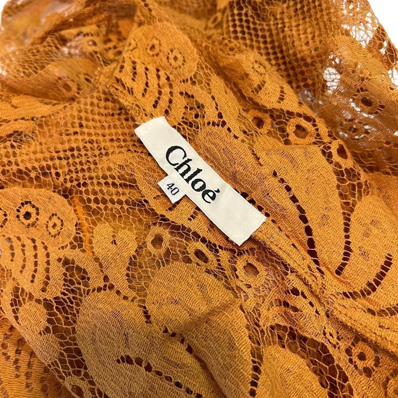 Chloé By Stella McCartney SS 2000 Orange Sheer Lace V-Neck Zip Up Cardigan / Jacket - Outfit Repeater