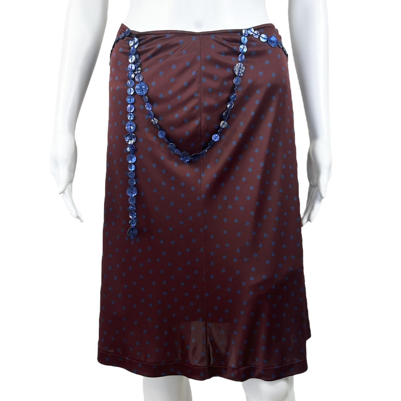 Jean Paul Gaultier Burgundy Polka-Dot Beaded Midi Skirt - Outfit Repeater
