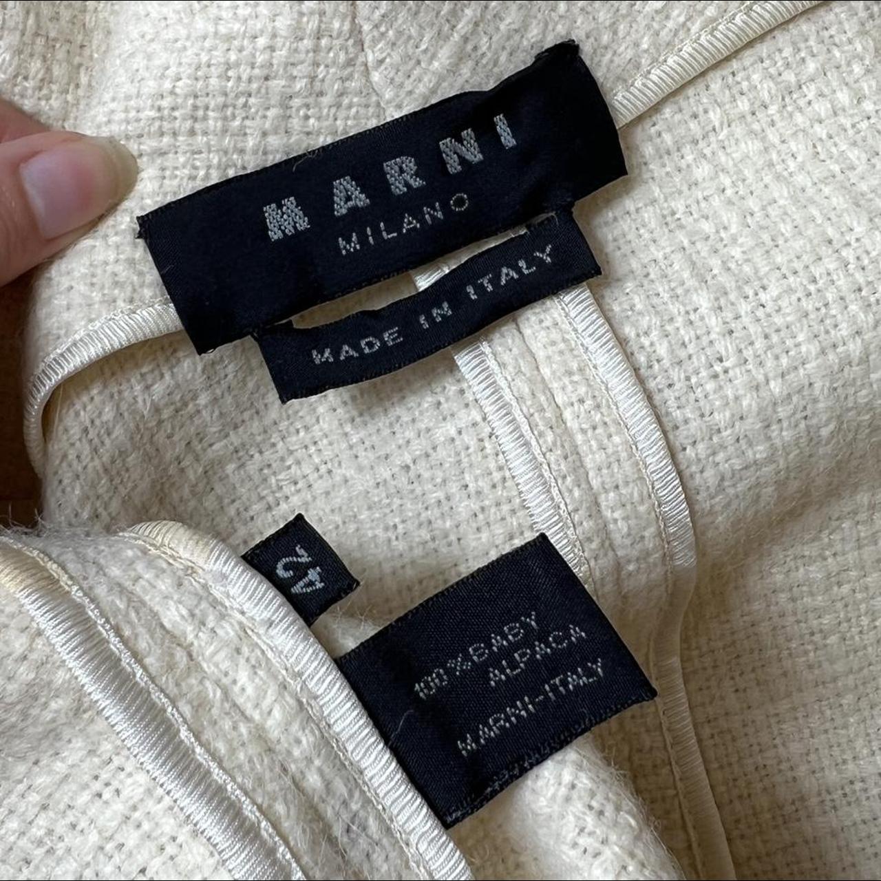 Marni Cropped Blazer Ivory Cream Baby Alpaca Bell Sleeves