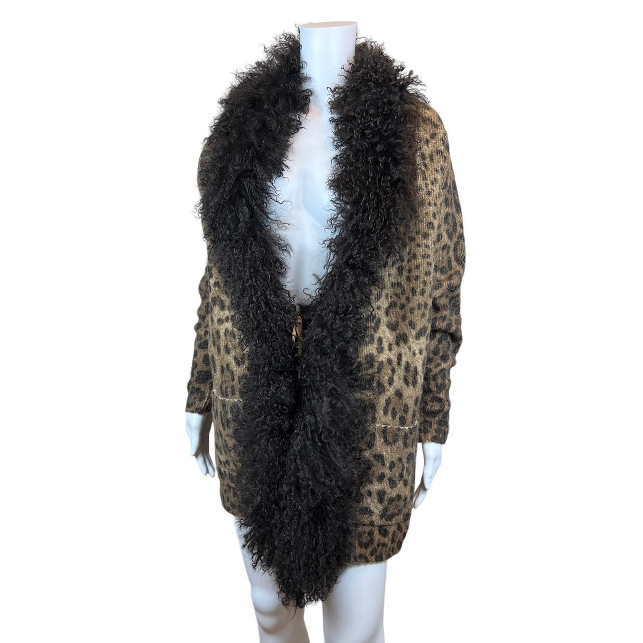 Dolce & Gabbana Fur Trim Leopard Print Wool / Mohair Cardigan - Outfit Repeater