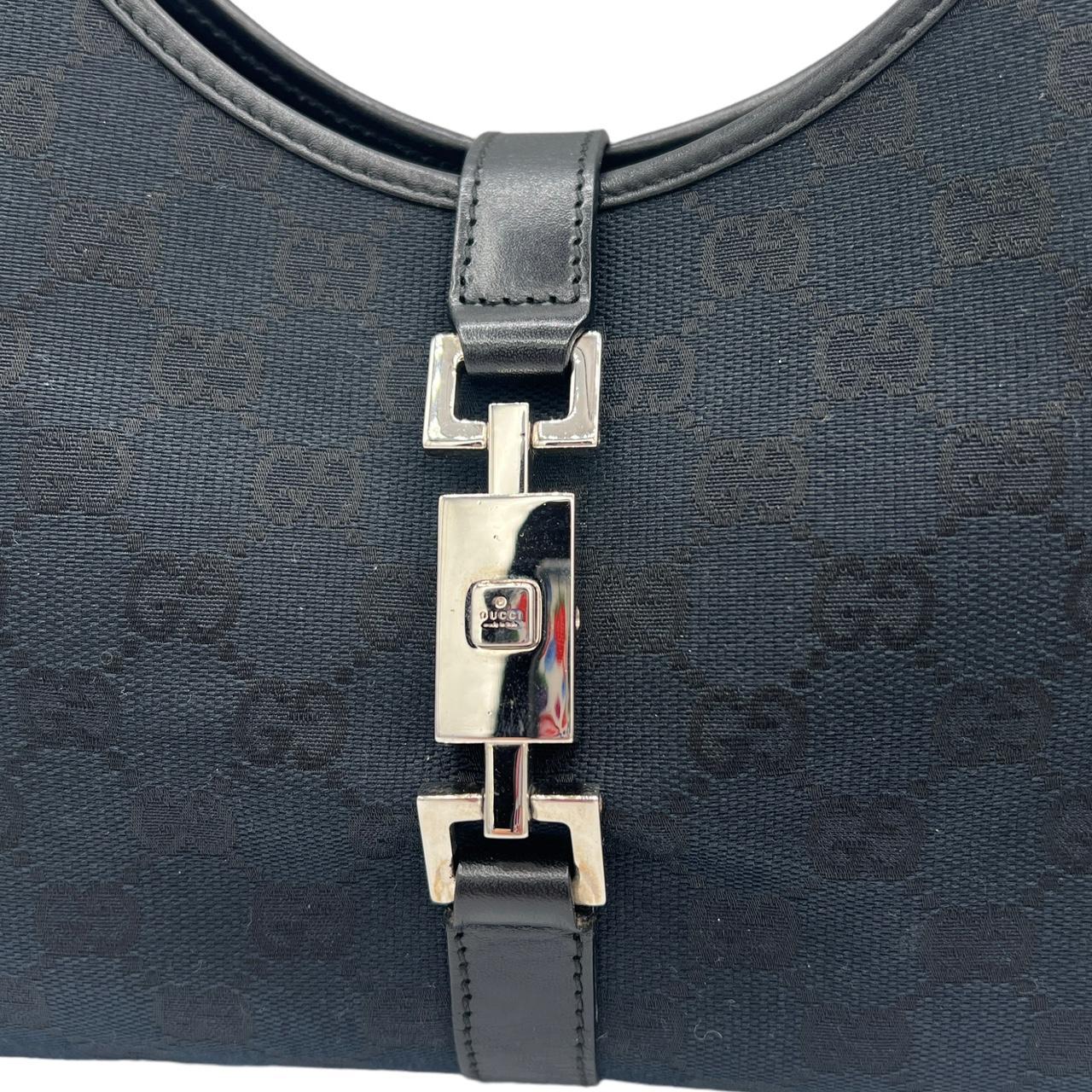 Gucci Black GG Monogram Canvas Shoulder Bag
