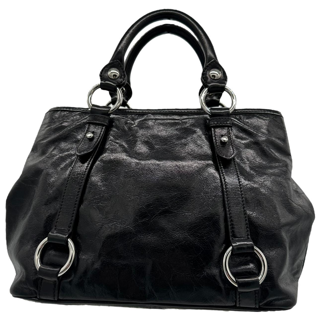 Miu Miu Black Leather Crossbody Shoulder Bag