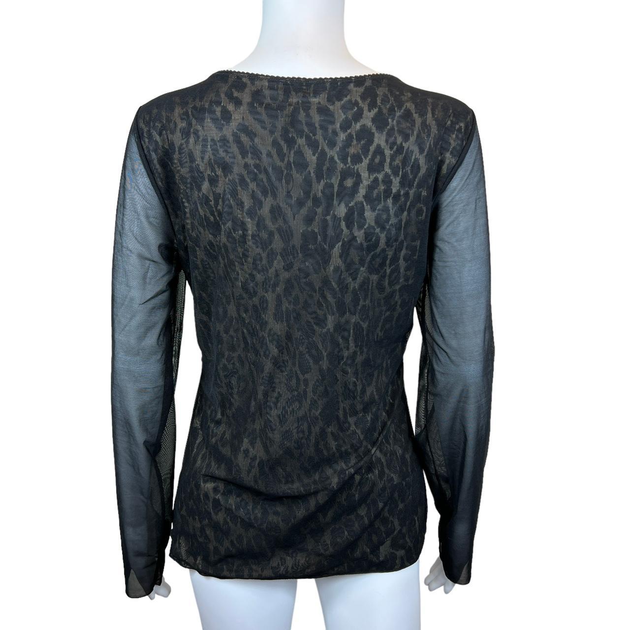 Dolce & Gabbana Underwear Black Mesh and Leopard Long Sleeve Top - Outfit Repeater