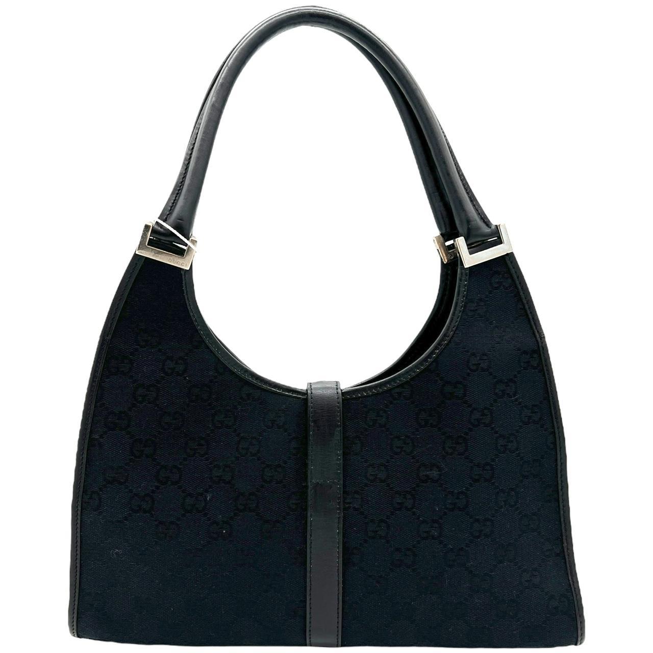 Gucci Black Monogram Canvas Jackie Bag