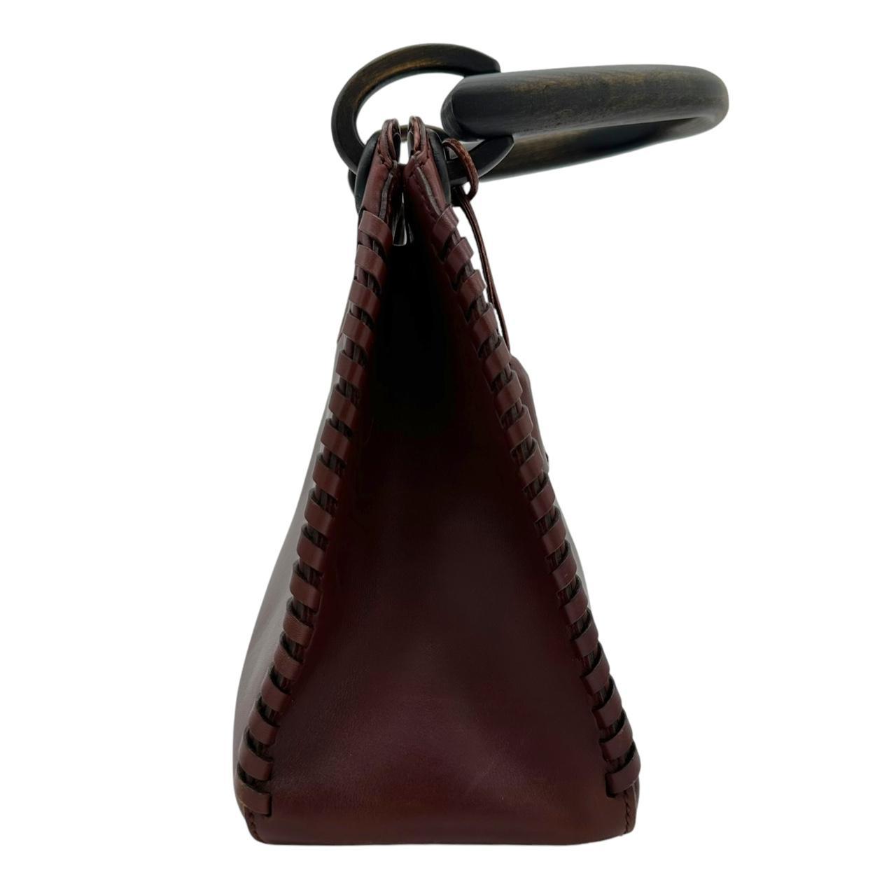 Gucci Burgundy Leather Wooden Handle Shoulder Bag - Outfit Repeater