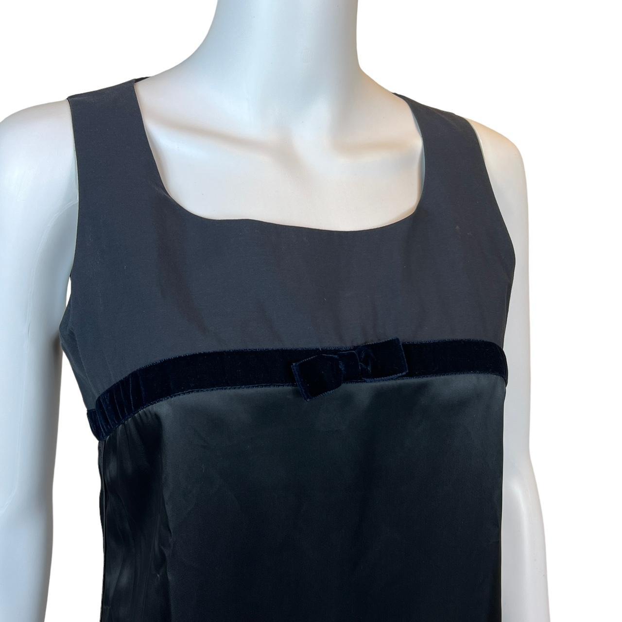 Miu Miu Navy Blue Silk Mini Dress with Bow