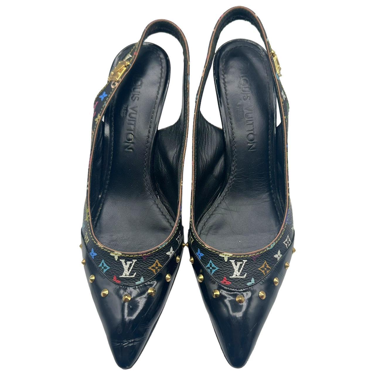 Louis Vuitton Pointed Toe Heels Black Multicolor Monogram