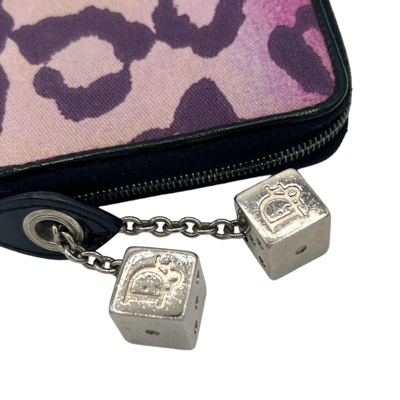 Christian Dior Gambler Dice Wallet Pink Leopard Print