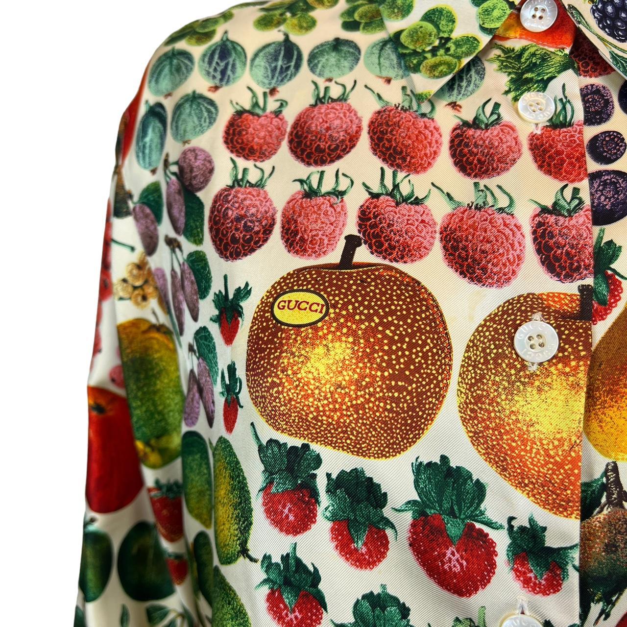 Gucci By Tom Ford S/S 1996 Silk Fruit Print Blouse Top - Outfit Repeater