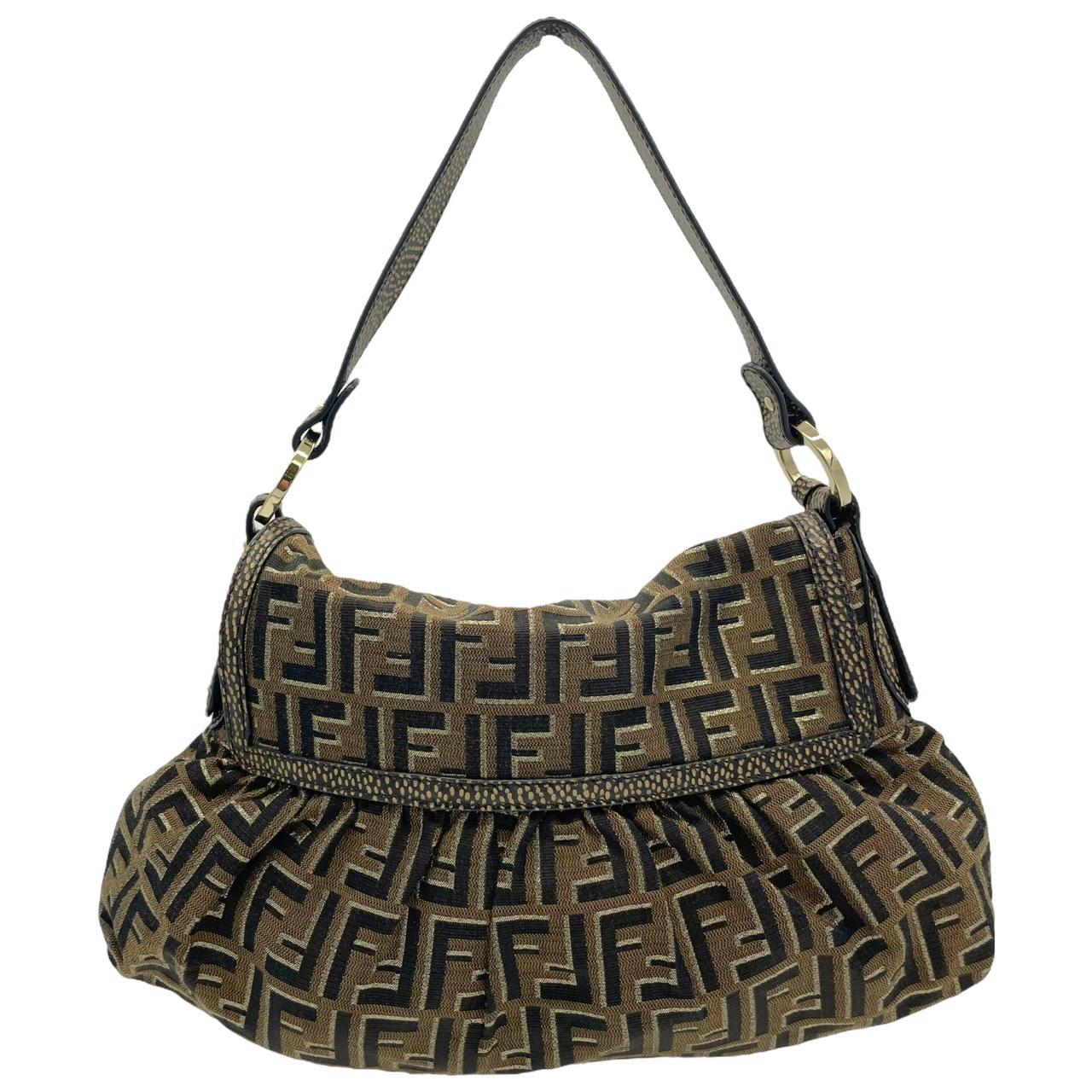 Fendi Zucca Chef Shoulder Bag Brown Monogram Fabric