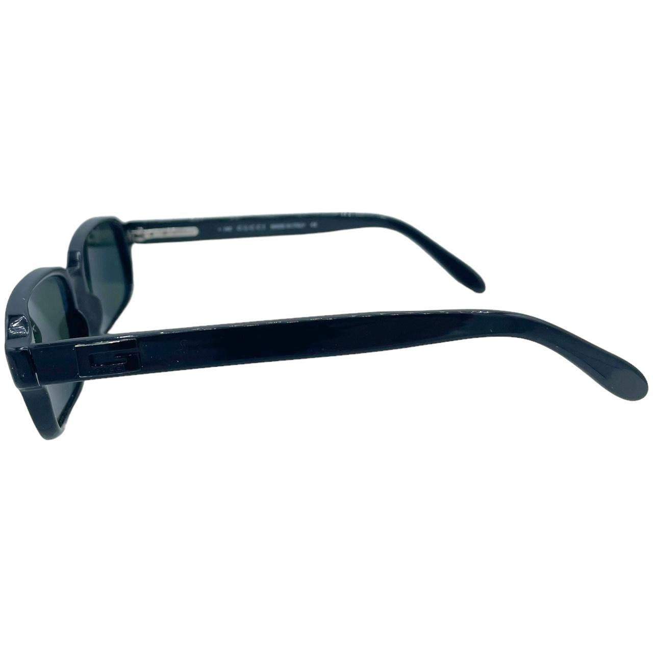 Gucci Black Rectangle Sunglasses with Dark Tinted Lenses