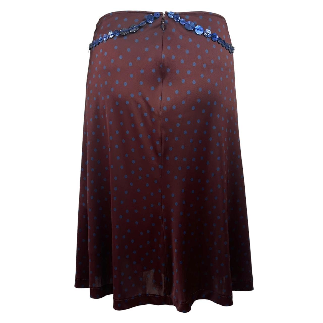 Jean Paul Gaultier Burgundy Polka-Dot Beaded Midi Skirt - Outfit Repeater