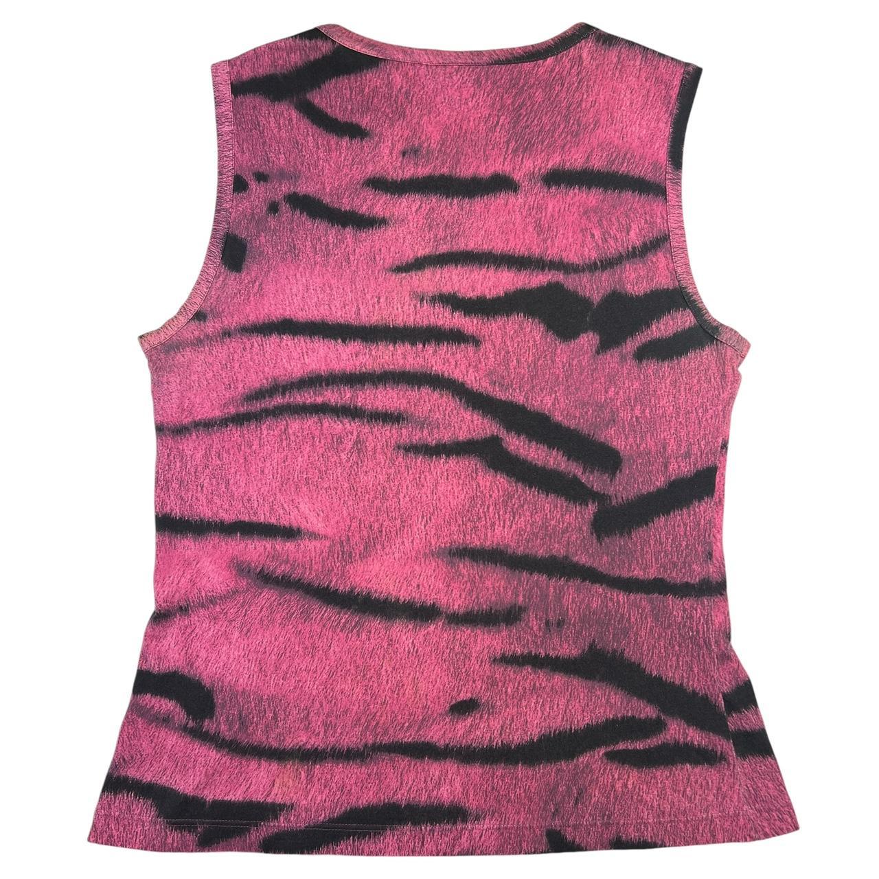 Roberto Cavalli Just Cavalli Pink Tiger Stripe Printed Tank Top