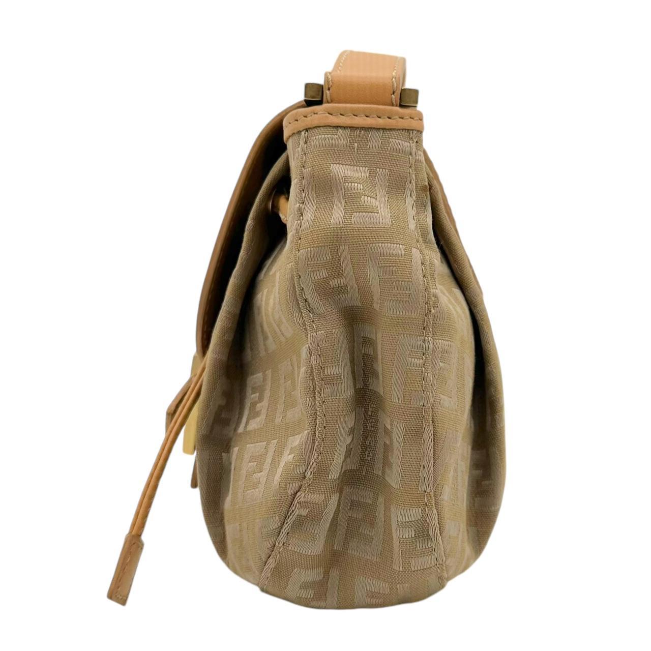 Fendi Mini Bucket Shoulder Bag Gold Zucchino Monogram