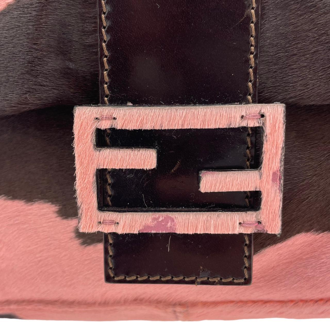 Fendi Pink Cow Print Mama Baguette Shoulder Bag - Outfit Repeater